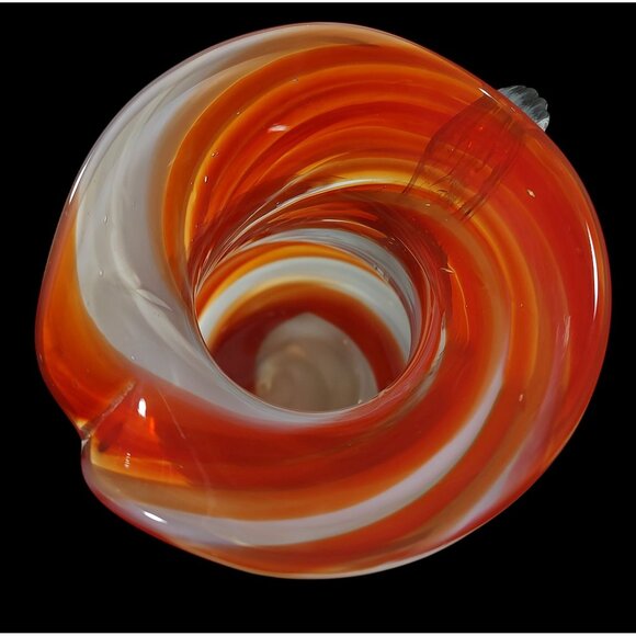 Smith's Old Timer Glass Handblown Red & White Swirl Pitcher Decorative Vase,9.5" - Picture 5 of 12